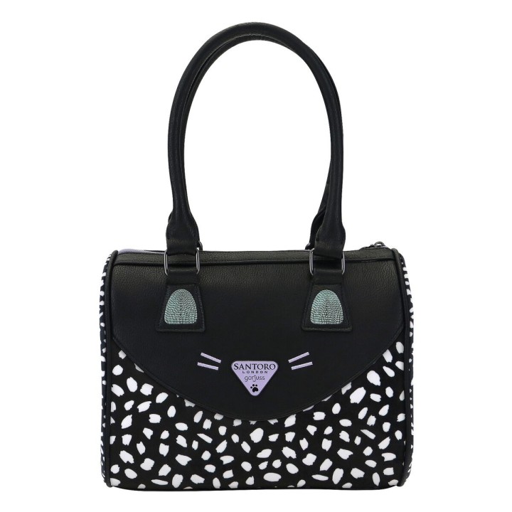 Borsetta a mano Gorjuss Smitten kitten Nero Bianco (28 x 22 x 13 cm)