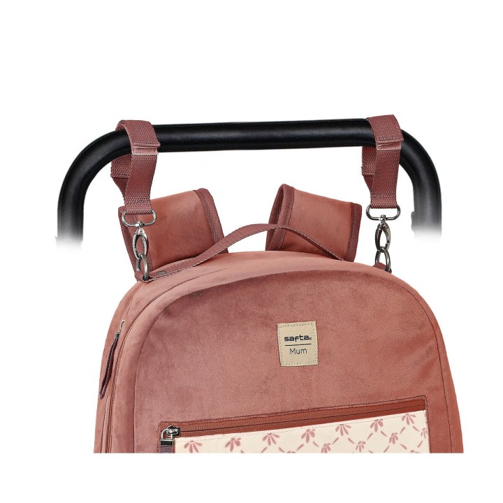 Rygsæk til babytilbehør Safta Marsala Pink (30 x 43 x 15 cm)