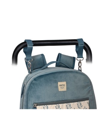 Mochila Accesorios Bebé Safta Leaves Turquesa (30 x 43 x 15 cm)