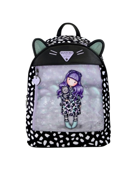 Sac à dos Casual Gorjuss Smitten kitten Noir Blanc (25,5 x 31 x 10 cm)