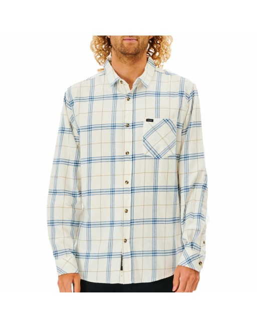 Chemise à manches longues homme Rip Curl Checked in Flannel Franela Blanc