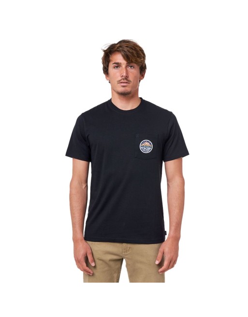 Maglia a Maniche Corte Uomo Rip Curl Horizon Badge Nero Uomo