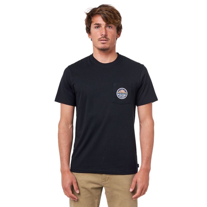 Kortærmet T-shirt til Mænd Rip Curl Horizon Badge Sort Mænd