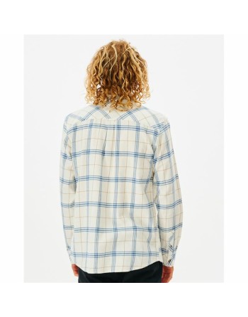 Camisa de Manga Larga Hombre Rip Curl Checked in Flannel Franela Blanco