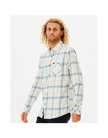 Camisa de Manga Larga Hombre Rip Curl Checked in Flannel Franela Blanco