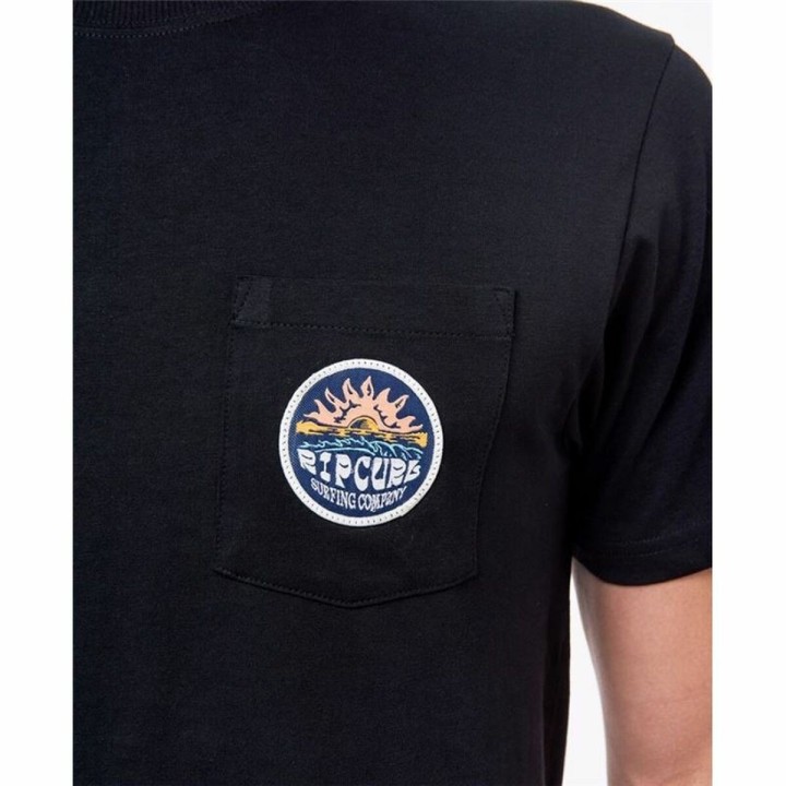 Maglia a Maniche Corte Uomo Rip Curl Horizon Badge Nero Uomo