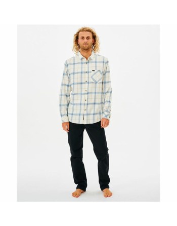 Camisa de Manga Larga Hombre Rip Curl Checked in Flannel Franela Blanco