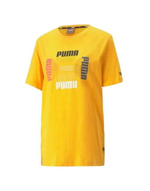 Men’s Short Sleeve T-Shirt Puma Essential Logo Repeat Graphic Yellow