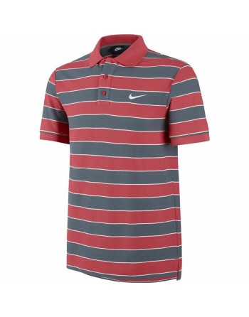 Polo a Maniche Corte Uomo Nike Matchup Stripe 2 Grigio Rosso