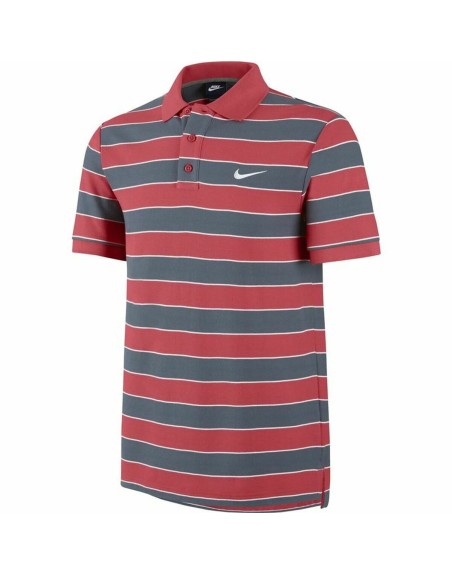 Polo a Maniche Corte Uomo Nike Matchup Stripe 2 Grigio Rosso