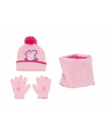 Bonnet, Gants et Echarpe Peppa Pig Cosy corner Rose
