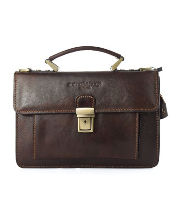 Women's Handbag Maison Heritage EDMOND-MARRON-FONCE Brown 26 x 18 x 8 cm