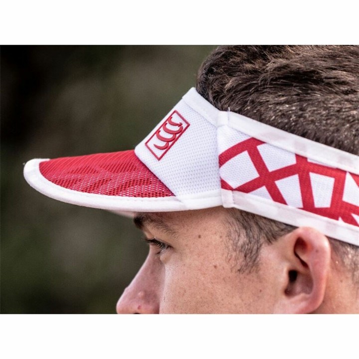 Visiera Compressport Spider Web Ultralight Rosso Taglia unica