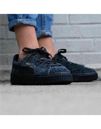 Sportssneakers til damer Puma Suede Platform Eletal Sort