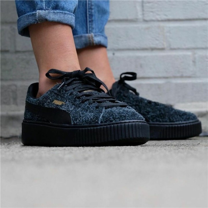 Sportssneakers til damer Puma Suede Platform Eletal Sort