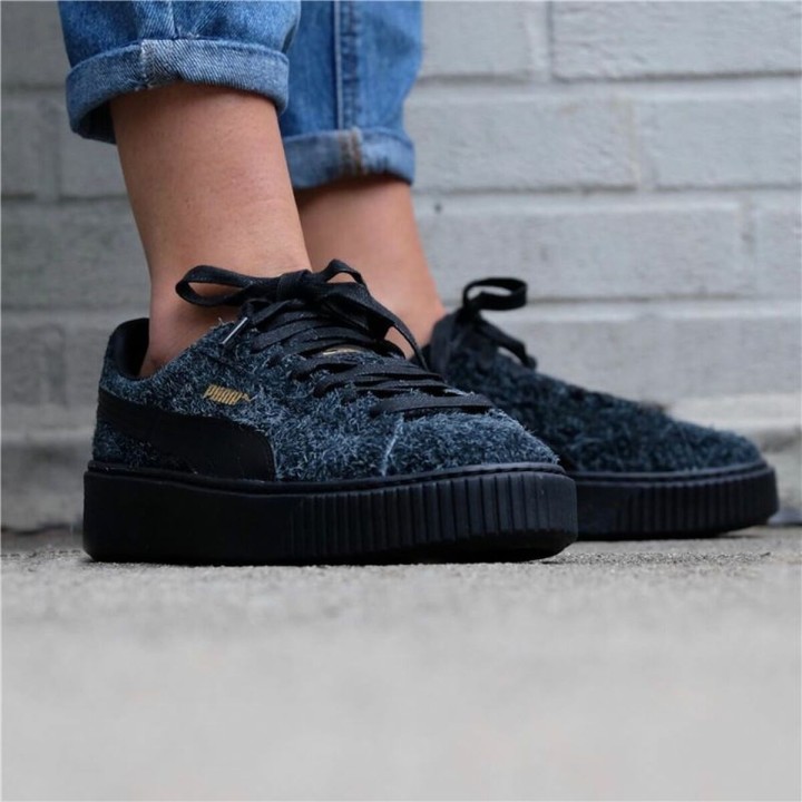 Sportssneakers til damer Puma Suede Platform Eletal Sort