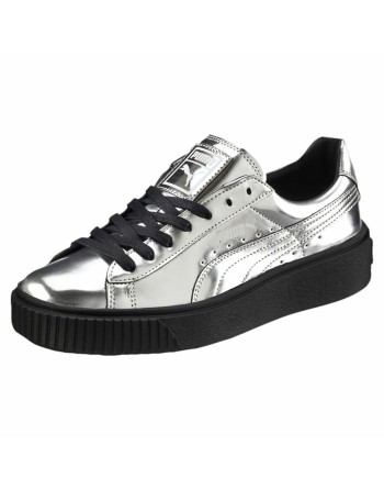 Zapatillas Deportivas Mujer Puma Basket Platform Metallic  Gris claro