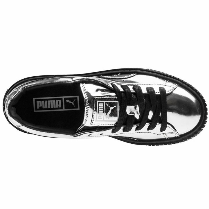Sportssneakers til damer Puma Basket Platform Metallic  Lysegrå