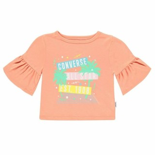 Maglia a Maniche Corte per Bambini Converse  Ruffle  Salmone