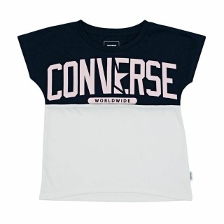 Børne Kortærmet T-shirt Converse Worldwide Mørkeblå