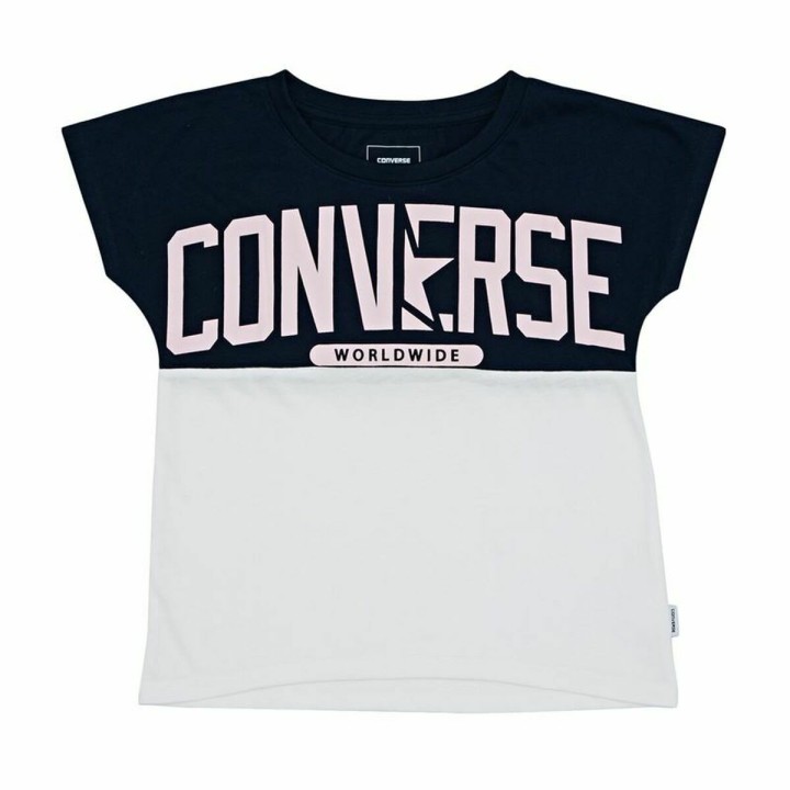 Børne Kortærmet T-shirt Converse Worldwide Mørkeblå