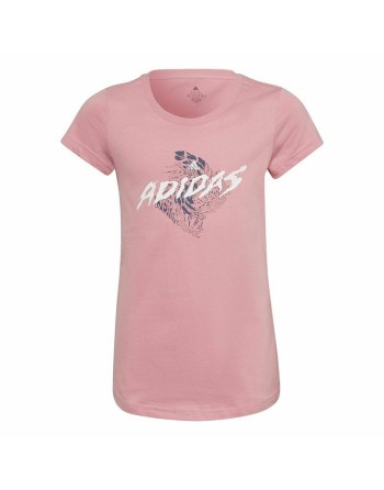 T shirt à manches courtes Enfant Adidas  Graphic  Rose