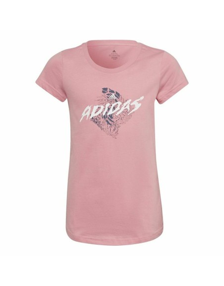 Maglia a Maniche Corte per Bambini Adidas  Graphic  Rosa