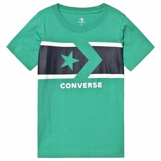 Børne Kortærmet T-shirt Converse Stripe Star Chevron  Grøn