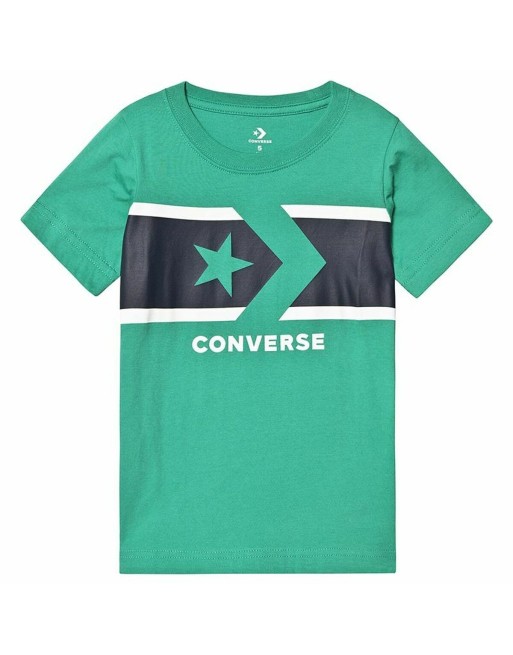 Maglia a Maniche Corte per Bambini Converse Stripe Star Chevron  Verde