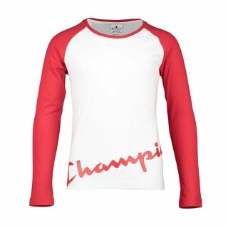 Langærmet T-shirt til Børn Champion Hvid