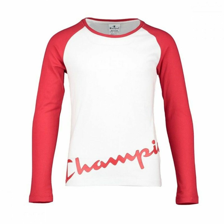 Langærmet T-shirt til Børn Champion Hvid
