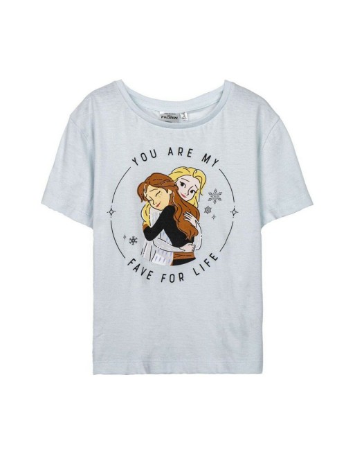 Maglia a Maniche Corte per Bambini Frozen Azzurro Chiaro