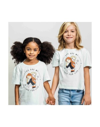 Maglia a Maniche Corte per Bambini Frozen Azzurro Chiaro