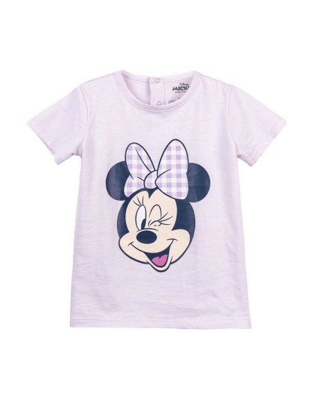 Maglia a Maniche Corte per Bambini Minnie Mouse Viola