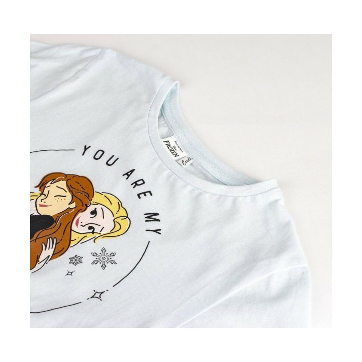 Maglia a Maniche Corte per Bambini Frozen Azzurro Chiaro
