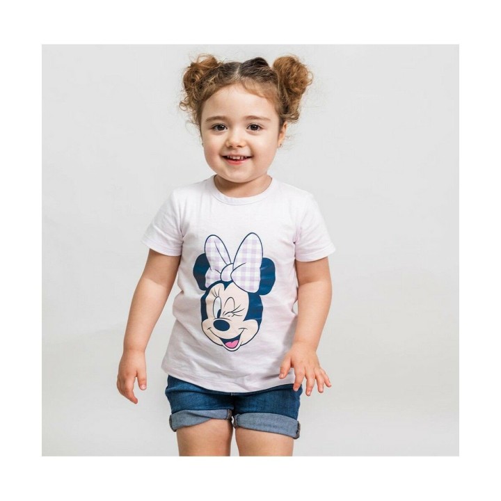 Camiseta de Manga Corta Infantil Minnie Mouse Morado