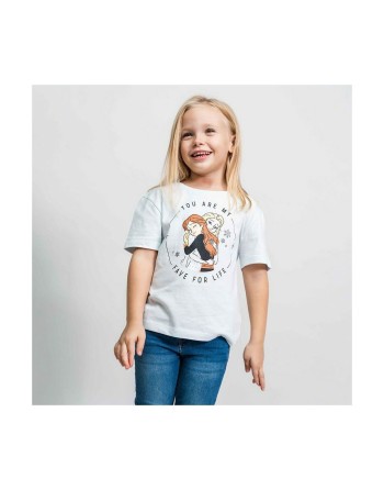 Maglia a Maniche Corte per Bambini Frozen Azzurro Chiaro