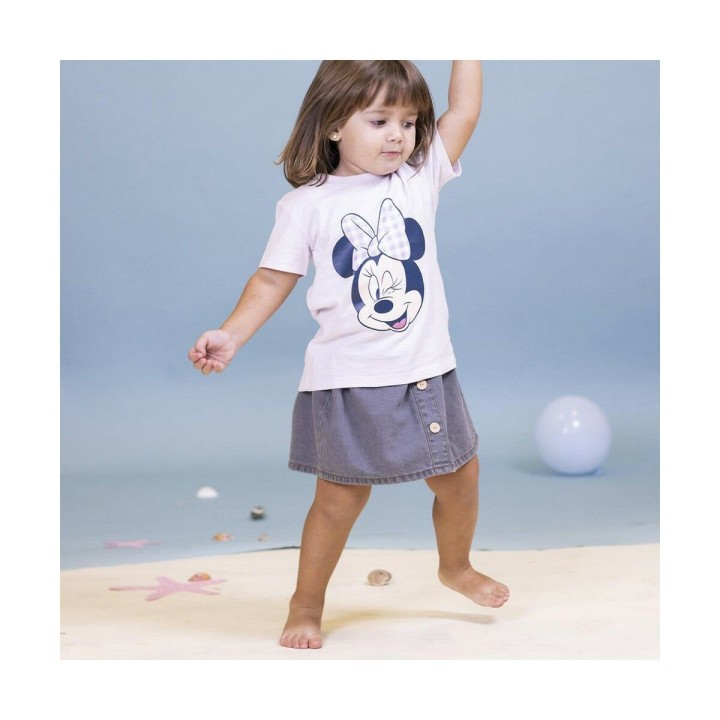 Camiseta de Manga Corta Infantil Minnie Mouse Morado