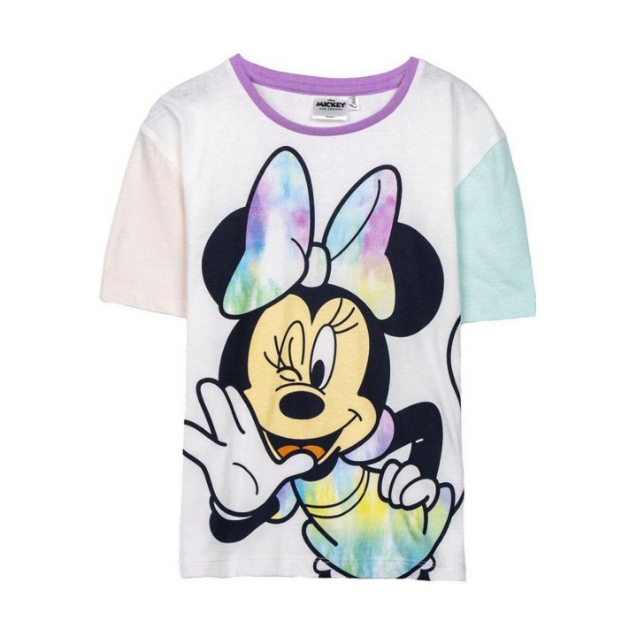 Maglia a Maniche Corte per Bambini Minnie Mouse Verde scuro Multicolore