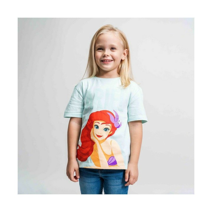 Maglia a Maniche Corte per Bambini Disney Princess Verde Verde Chiaro