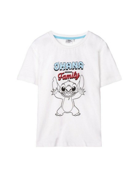 Maglia a Maniche Corte Stitch Bianco