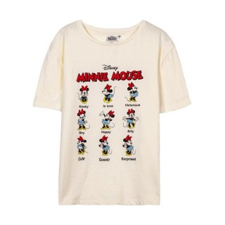 Børne Kortærmet T-shirt Minnie Mouse Beige