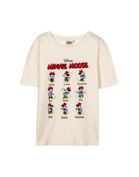 Maglia a Maniche Corte per Bambini Minnie Mouse Beige