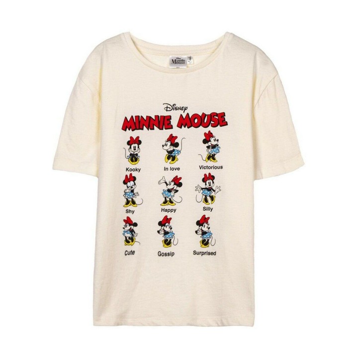 Børne Kortærmet T-shirt Minnie Mouse Beige