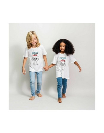 T shirt à manches courtes Stitch Blanc