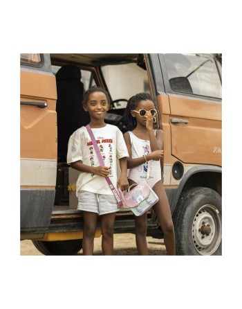 Maglia a Maniche Corte per Bambini Minnie Mouse Beige