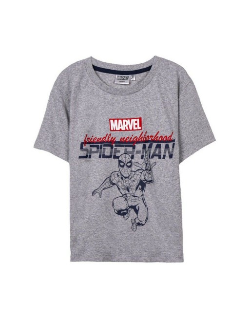 Maglia a Maniche Corte Spider-Man Grigio Per bambini