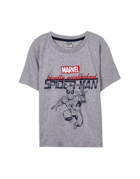 Maglia a Maniche Corte Spider-Man Grigio Per bambini