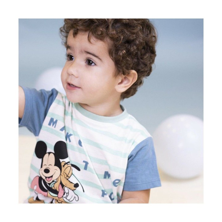 Maglia a Maniche Corte Mickey Mouse Multicolore Per bambini