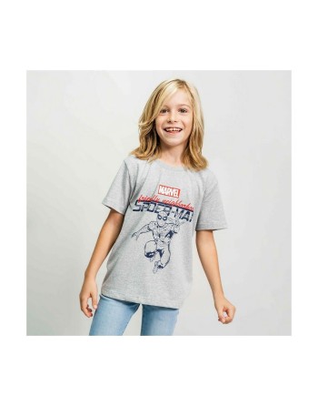 Maglia a Maniche Corte Spider-Man Grigio Per bambini